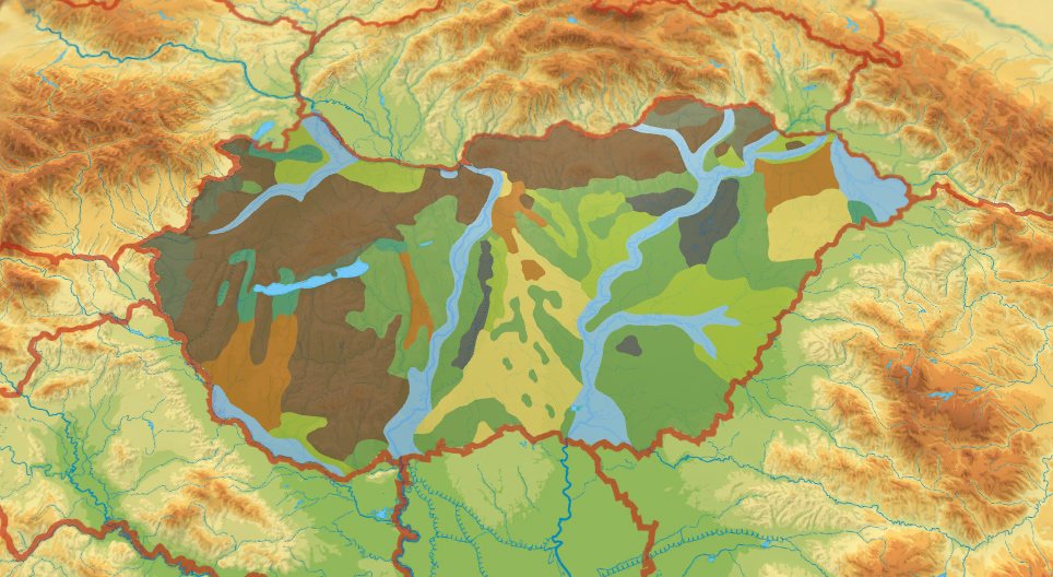 ハンガリーの土壌タイプ(地図)