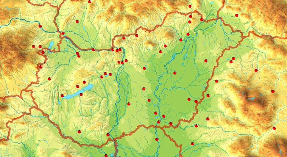 歴史的な地形図 (有名な人物 ‐ ハンガリー史)