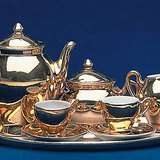 金メッキ陶器茶セット