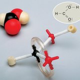 포름산 분자의 공간충전모형 및 공-막대모형