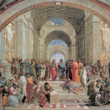 ラファエル：アテネの学校（1510年-1511年、バチカン、ルネサンス）
