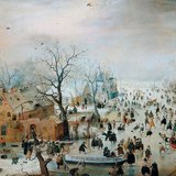 Hendrick Avercamp: Téli táj korcsolyázókkal (Rijksmuseum, Amszterdam)