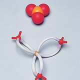 三酸化硫黄分子の空間充填およびスティックモデル