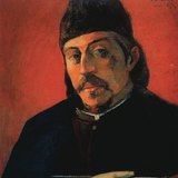 ポールゴーギャン：自画像とパレット（1893年、印象派後）