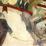 图卢兹洛特雷克：费尔南多马戏团，骑车人（1888年，后印象）