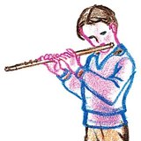 フルートを保持