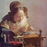 约翰内斯·维米尔：花边女工（约1665年，巴洛克式）