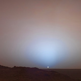 火星の夕日（砂嵐の中で撮影）